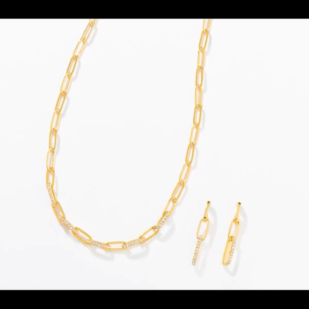 Touchstone Crystal by Swarovski Join Together
 necklace Gold Plated BNIB